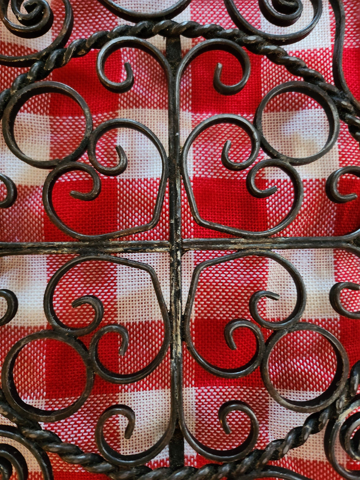 Dessous-de-plat en métal   Patine