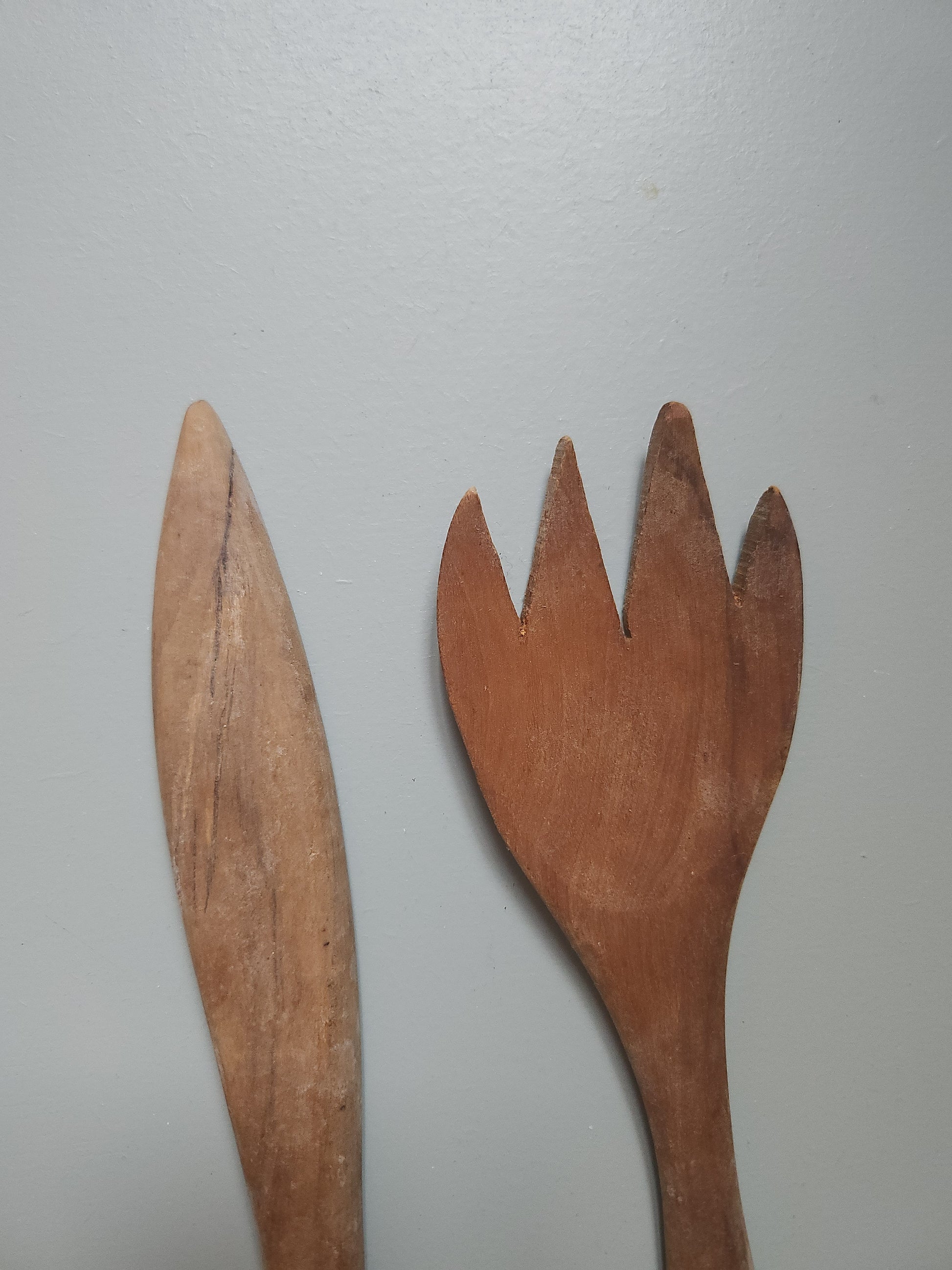 Couverts à salade en bois lot de 2   Patine