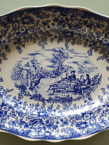 Plat ovale Lunéville style anglais   Patine