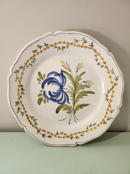 Assiette décorative à suspendre motif floral   Patine