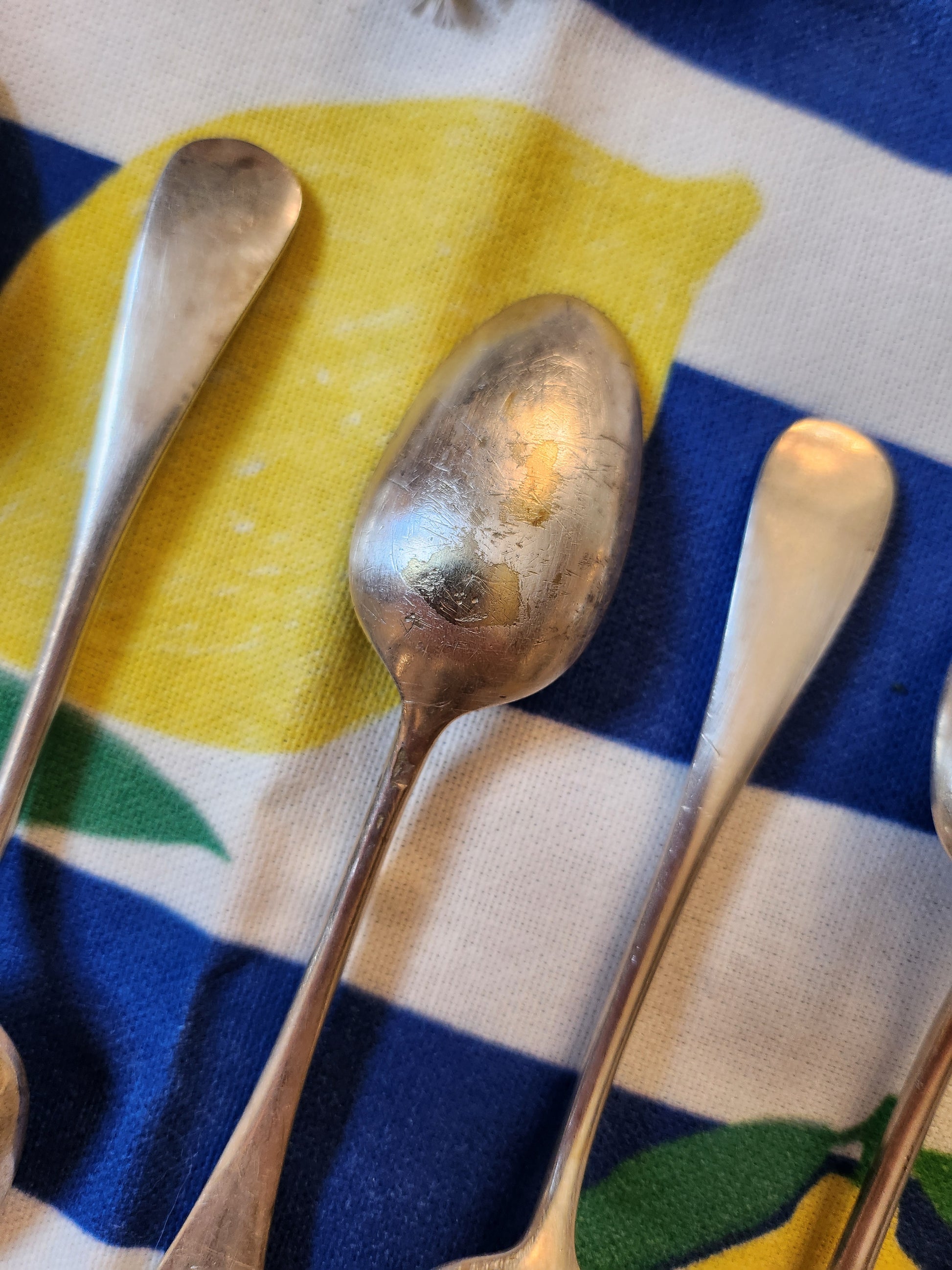 Cuillère à dessert en argent lot de 11   Patine