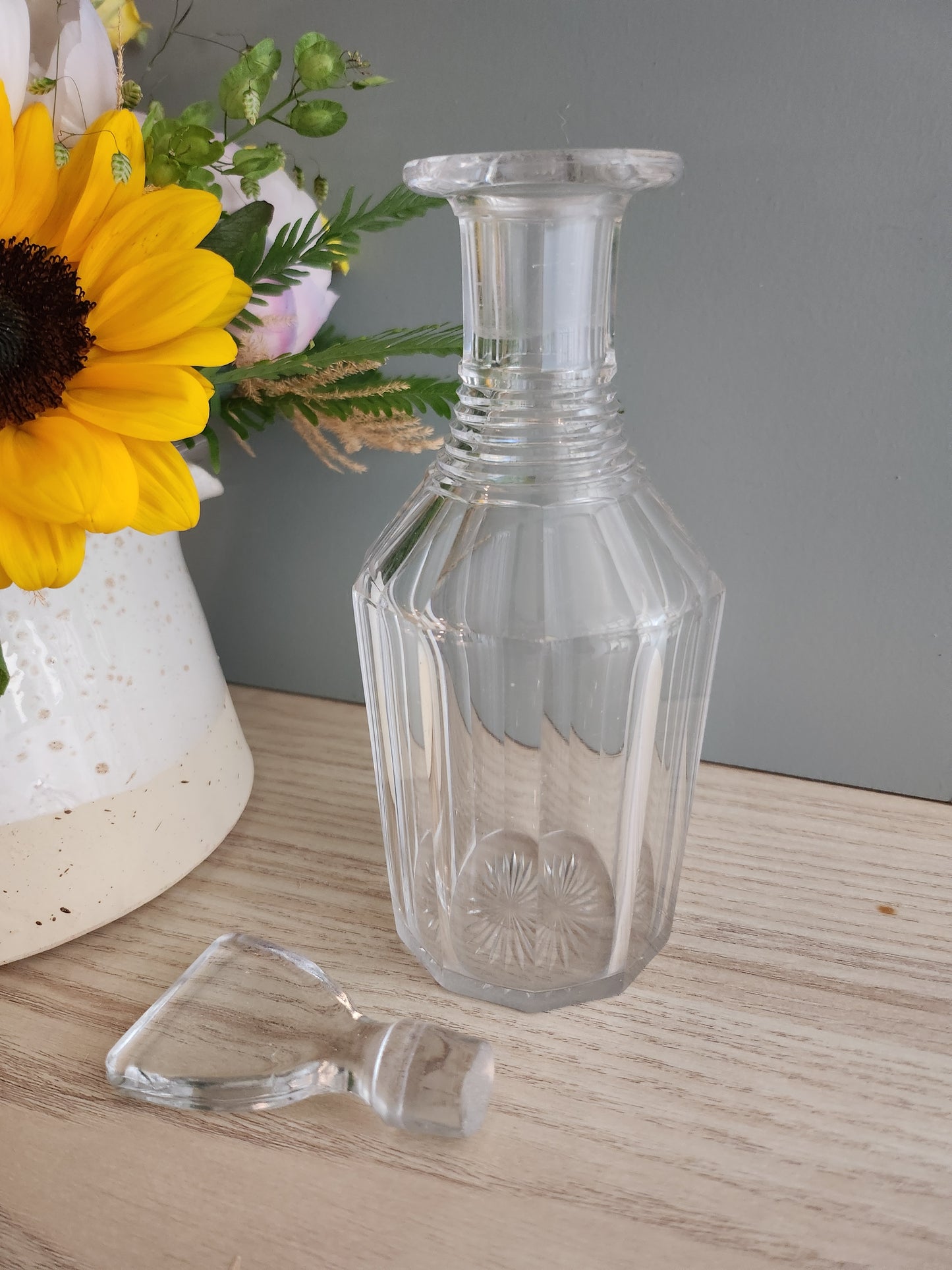 Bouteille en cristal   Patine