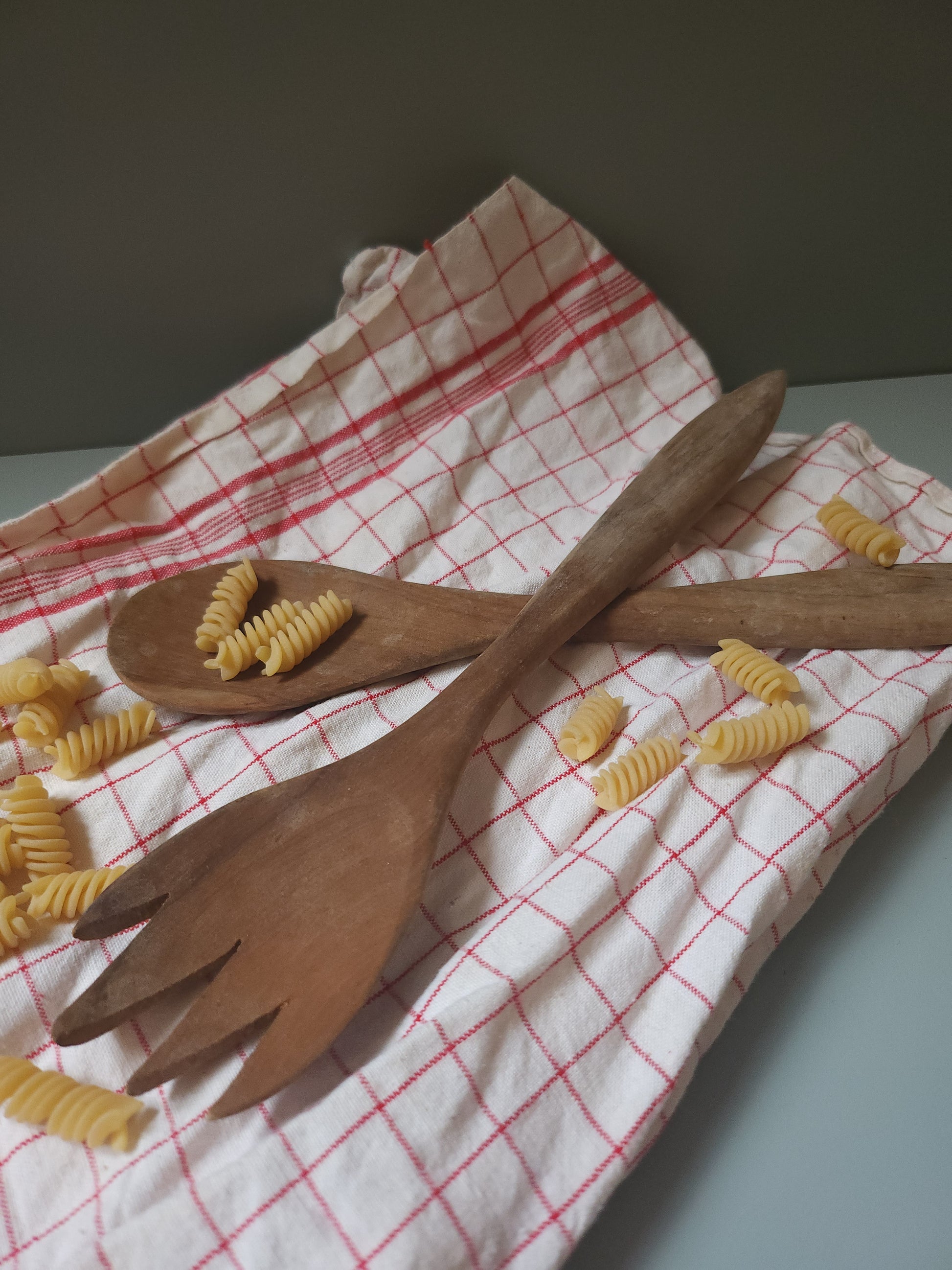 Couverts à salade en bois lot de 2   Patine