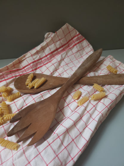 Couverts à salade en bois lot de 2   Patine