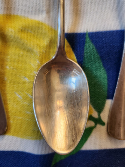 Cuillère à dessert en argent lot de 11   Patine