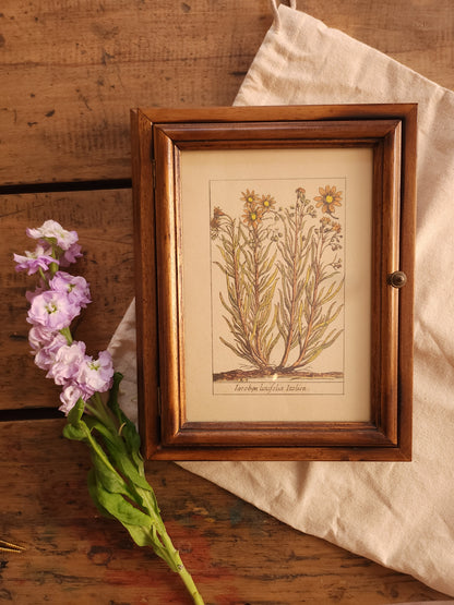 Boîte à clés avec gravure florale   Patine