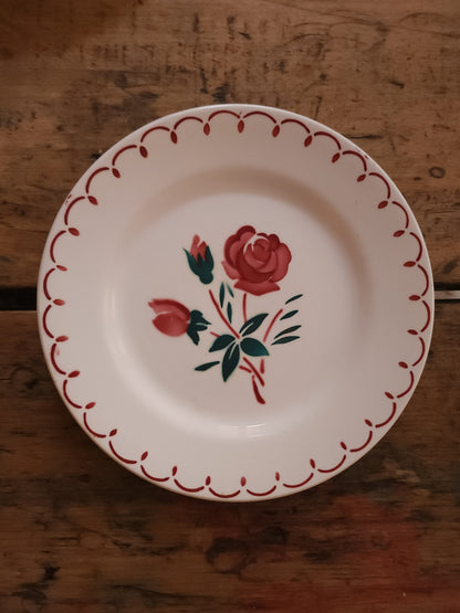 Assiettes plates en céramique peintes à la main lot de 3   Patine