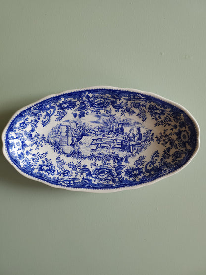Plat ovale en céramique Lunéville style anglais   Patine