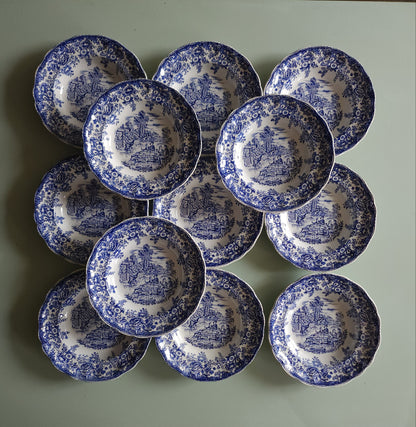 Assiettes creuses en céramique Lunéville style anglais lot de 10   Patine