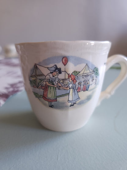Tasse + assiette céramique Sarreguemines lot de 8   Patine