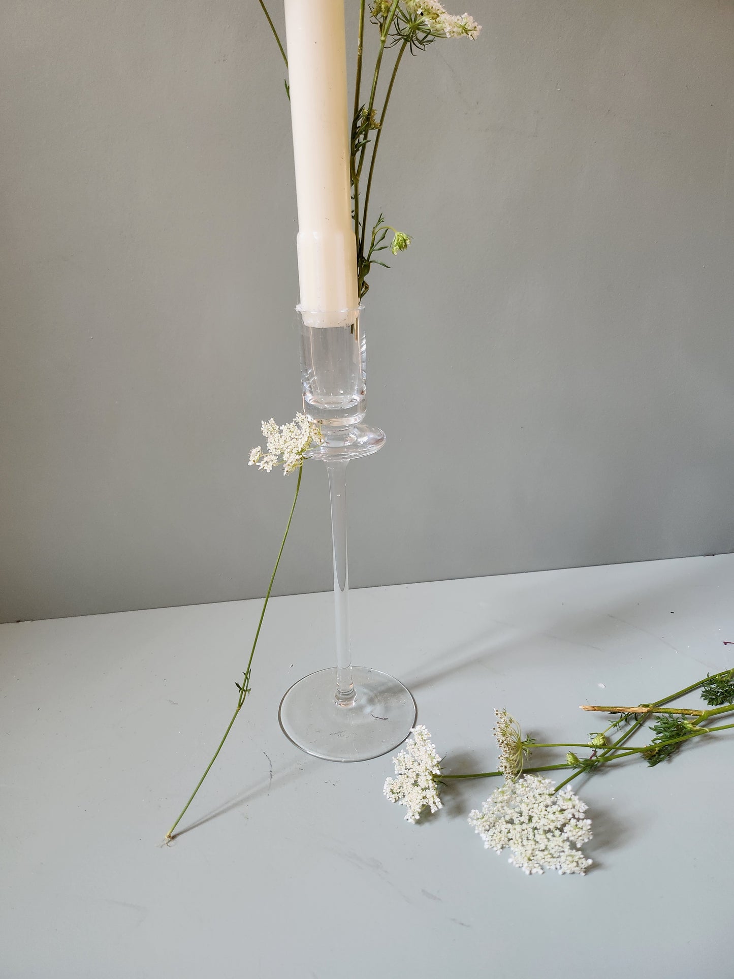 Bougeoir en verre   Patine